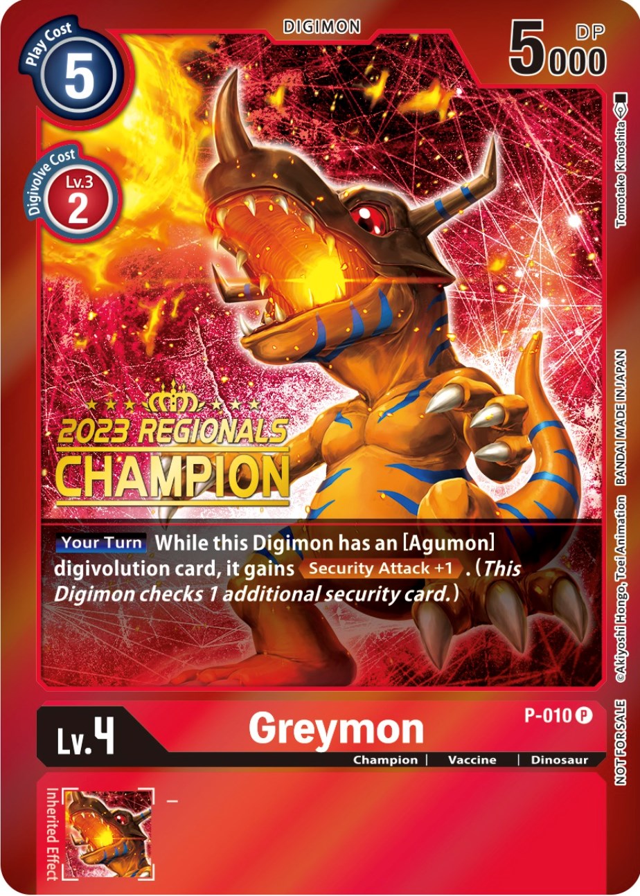 Greymon [P-010] (2023 Regionals Champion) [Promotional Cards] | Cracking-Singles