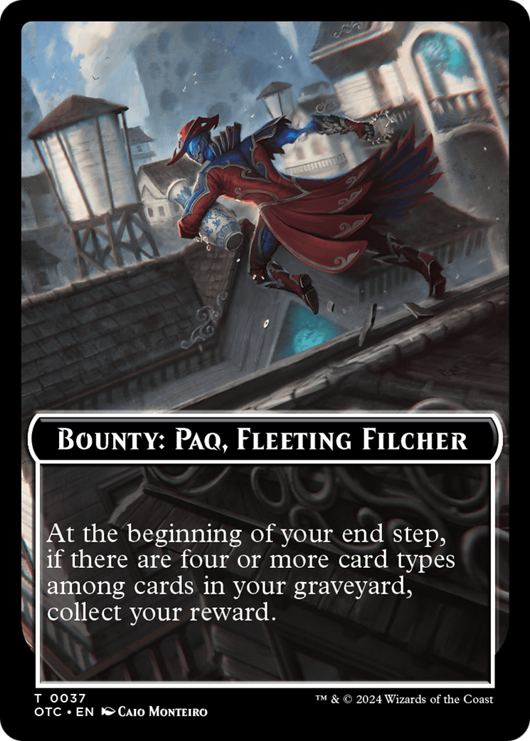 Bounty: Paq, Fleeting Filcher // Bounty Rules Double-Sided Token [Outlaws of Thunder Junction Commander Tokens] | Cracking-Singles