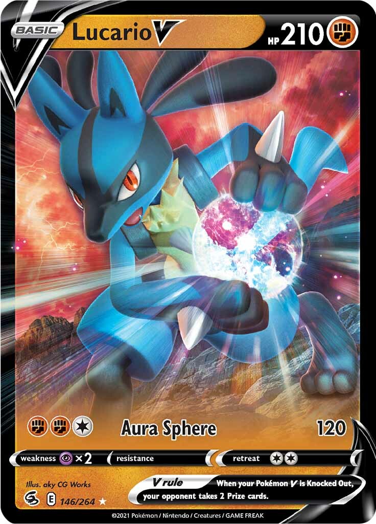 Lucario V (146/264) (Jumbo Card) [Sword & Shield: Fusion Strike] | Cracking-Singles