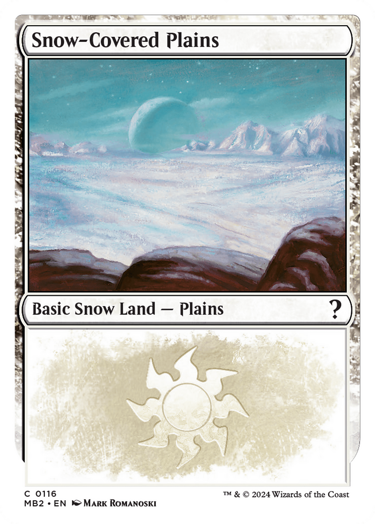 Snow-Covered Plains (White Border) [Mystery Booster 2] | Cracking-Singles