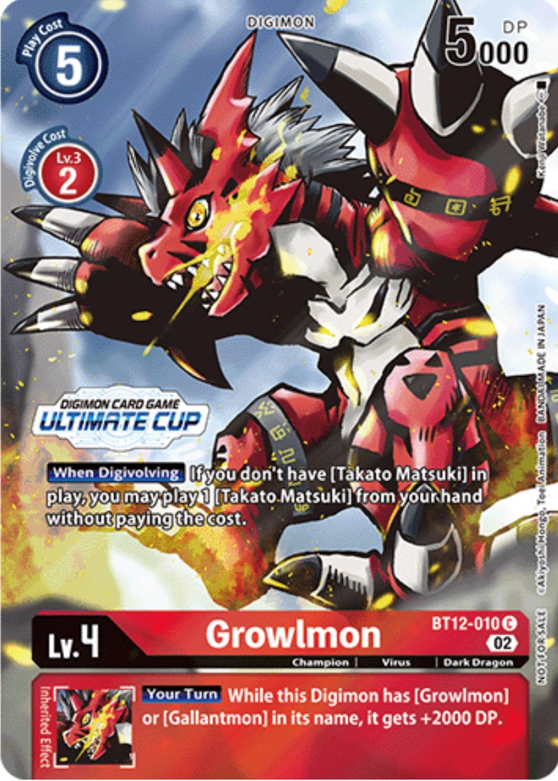 Growlmon [BT12-010] (Ultimate Cup) [Across Time Promos] | Cracking-Singles