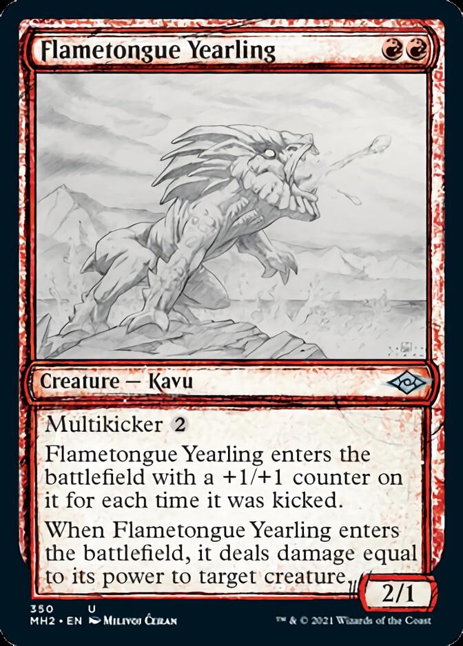 Flametongue Yearling (Sketch) [Modern Horizons 2] | Cracking-Singles