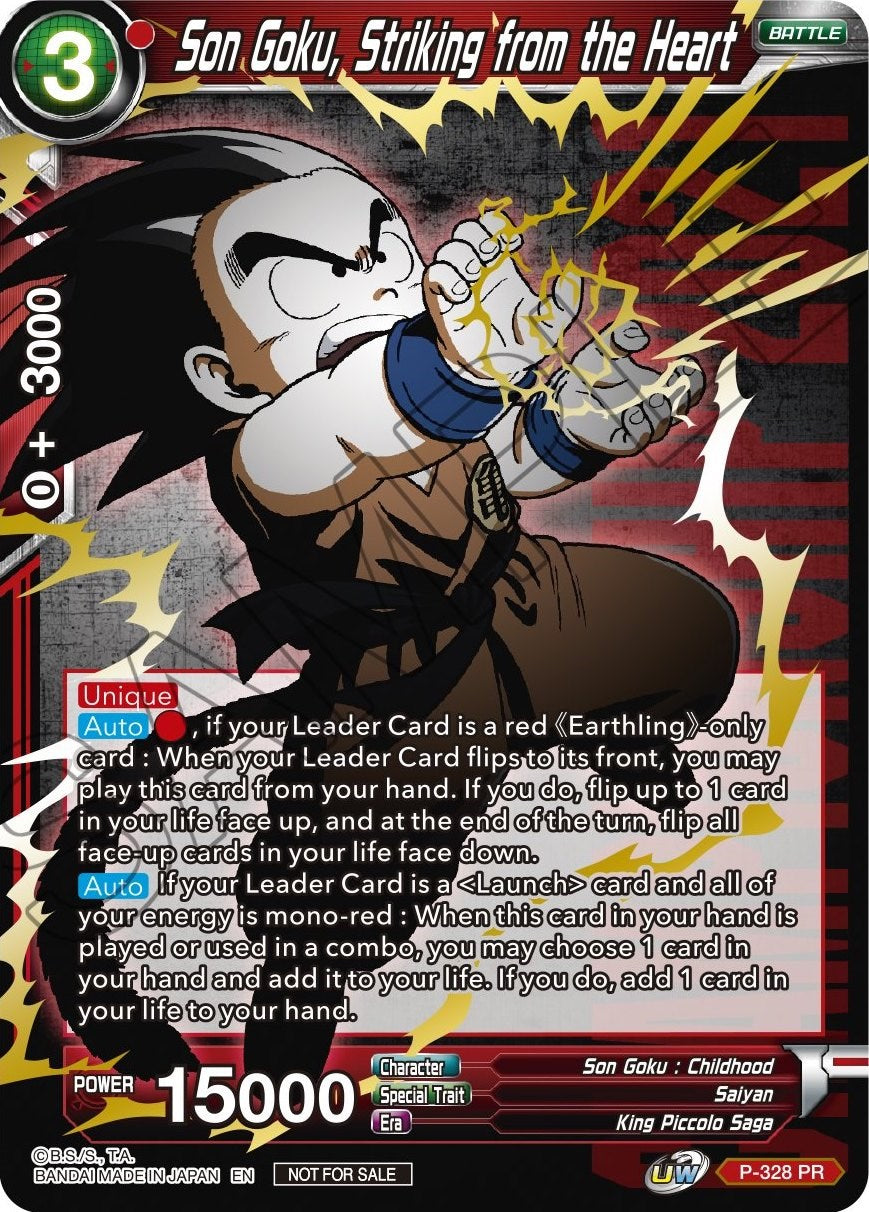 Son Goku, Striking from the Heart (Gold Stamped) (P-328) [Tournament Promotion Cards] | Cracking-Singles