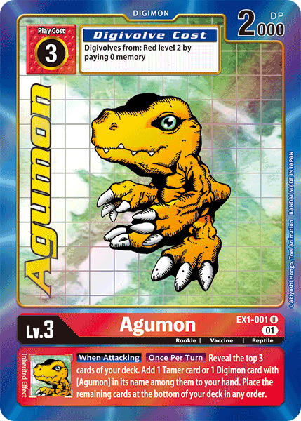 Agumon [EX1-001] (Alternate Art) [Classic Collection] | Cracking-Singles