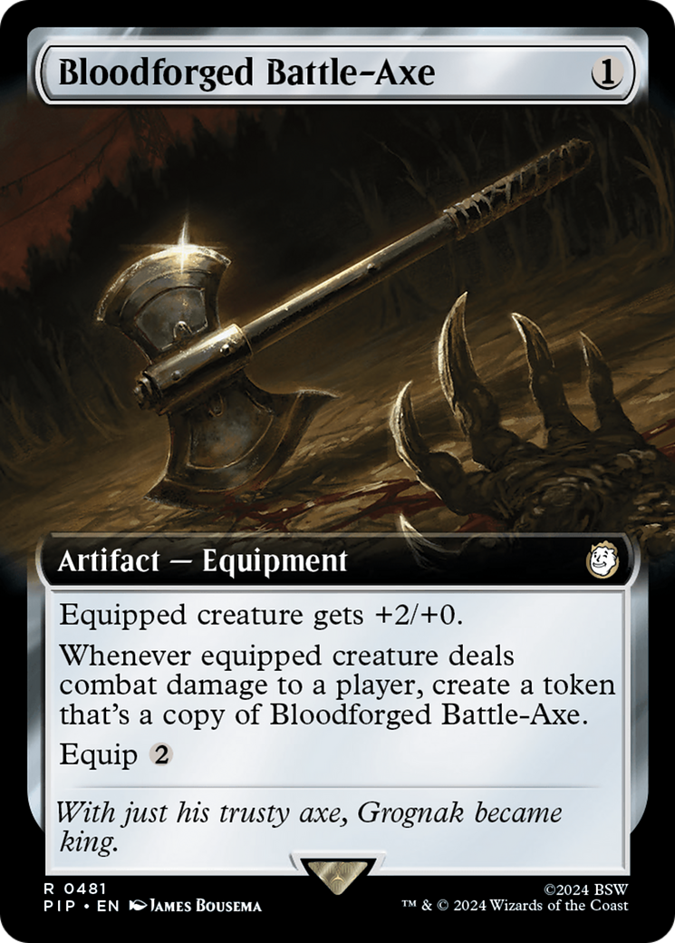 Bloodforged Battle-Axe (Extended Art) [Fallout] | Cracking-Singles