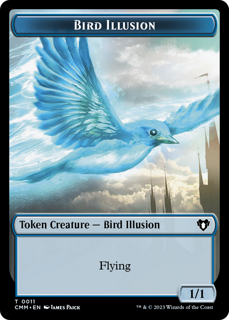 Spirit (0039) // Bird Illusion Double-Sided Token [Commander Masters Tokens] | Cracking-Singles