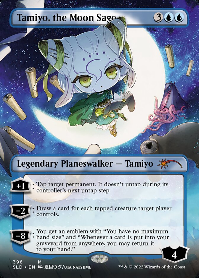 Tamiyo, the Moon Sage (Borderless) [Secret Lair Drop Series] | Cracking-Singles