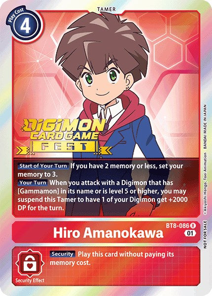 Hiro Amanokawa [BT8-086] (Digimon Card Game Fest 2022) [New Awakening Promos] | Cracking-Singles