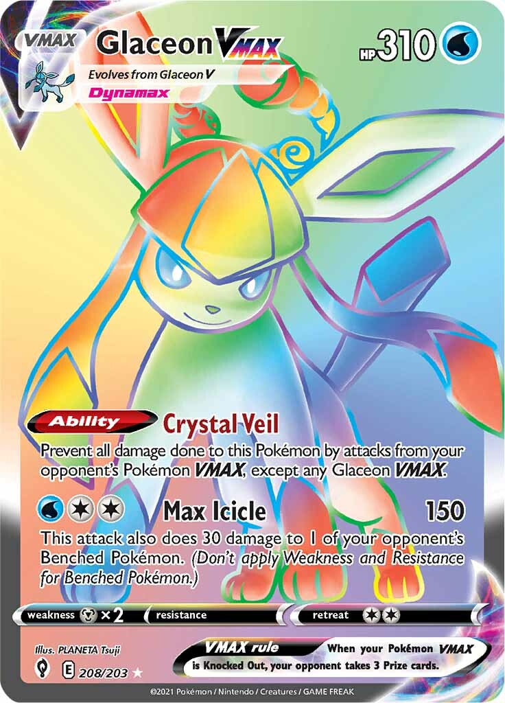 Glaceon VMAX (208/203) [Sword & Shield: Evolving Skies] | Cracking-Singles