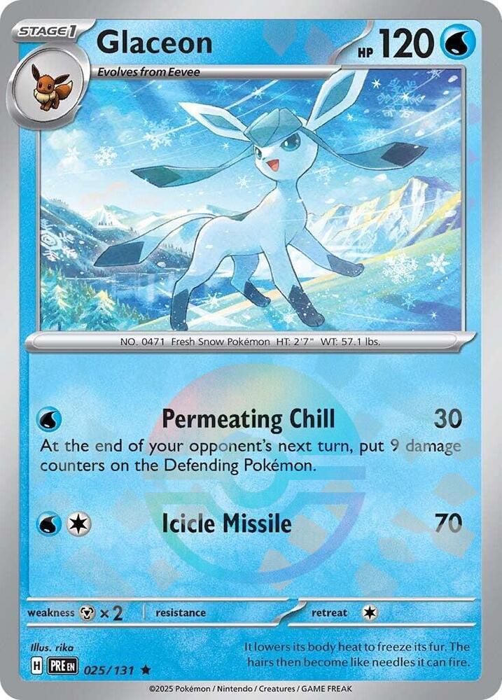 Glaceon (025/131) (Poke Ball Pattern) [Scarlet & Violet: Prismatic Evolutions] | Cracking-Singles