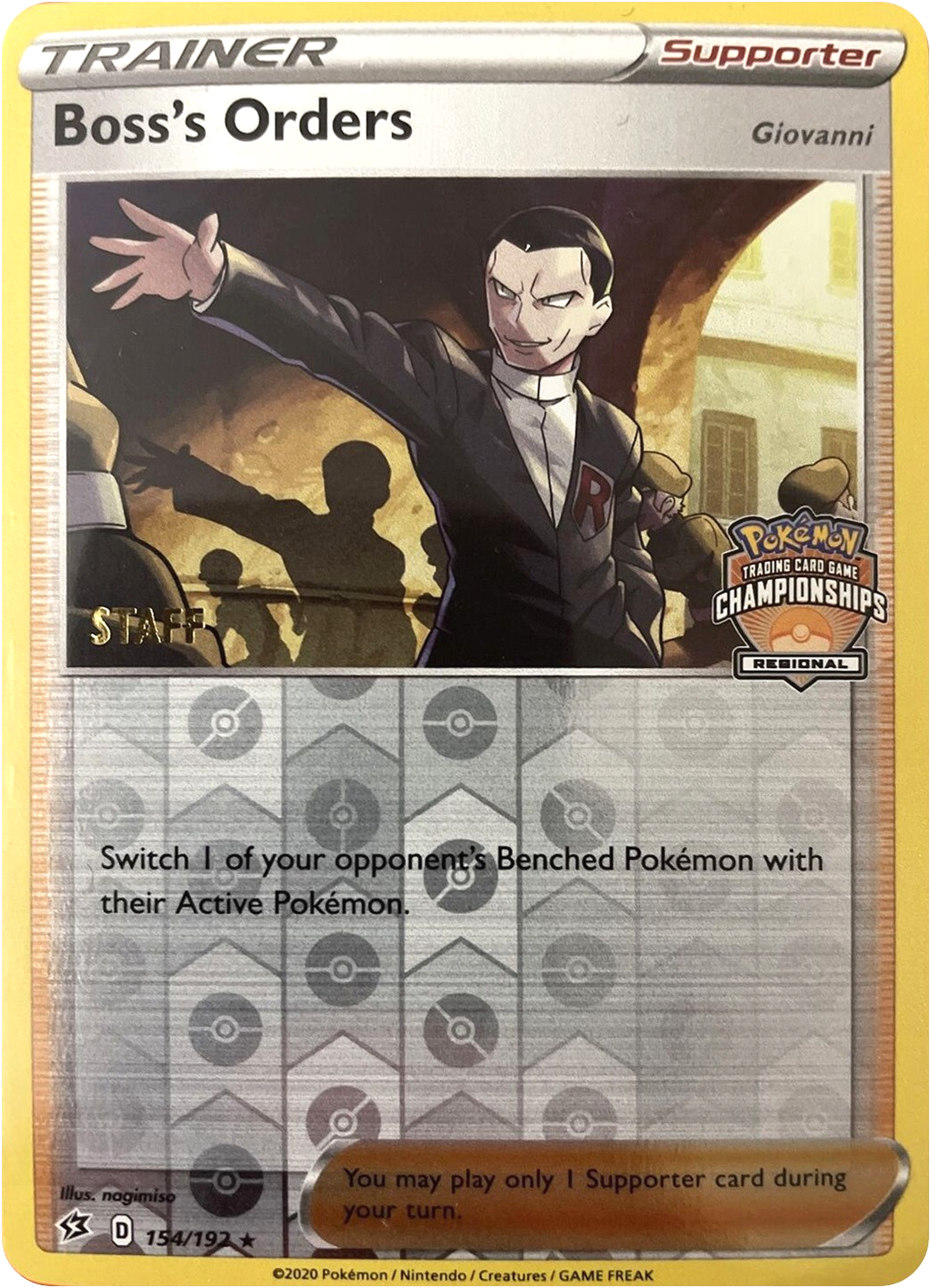 Boss's Orders (154/192) (Staff Regional Championships) [League & Championship Cards] | Cracking-Singles