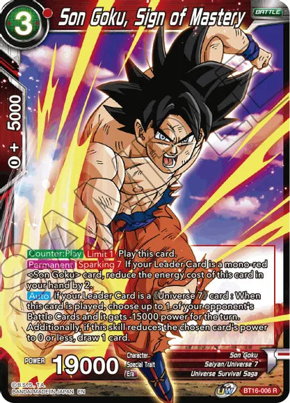 Son Goku, Sign of Mastery (BT16-006) [Realm of the Gods] | Cracking-Singles