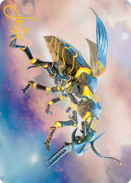 Zabaz, the Glimmerwasp Art Card (Gold-Stamped Signature) [Modern Horizons 2 Art Series] | Cracking-Singles