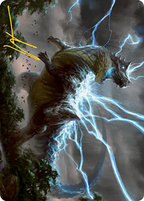 Thrasta, Tempest's Roar Art Card (41) (Gold-Stamped Signature) [Modern Horizons 2 Art Series] | Cracking-Singles