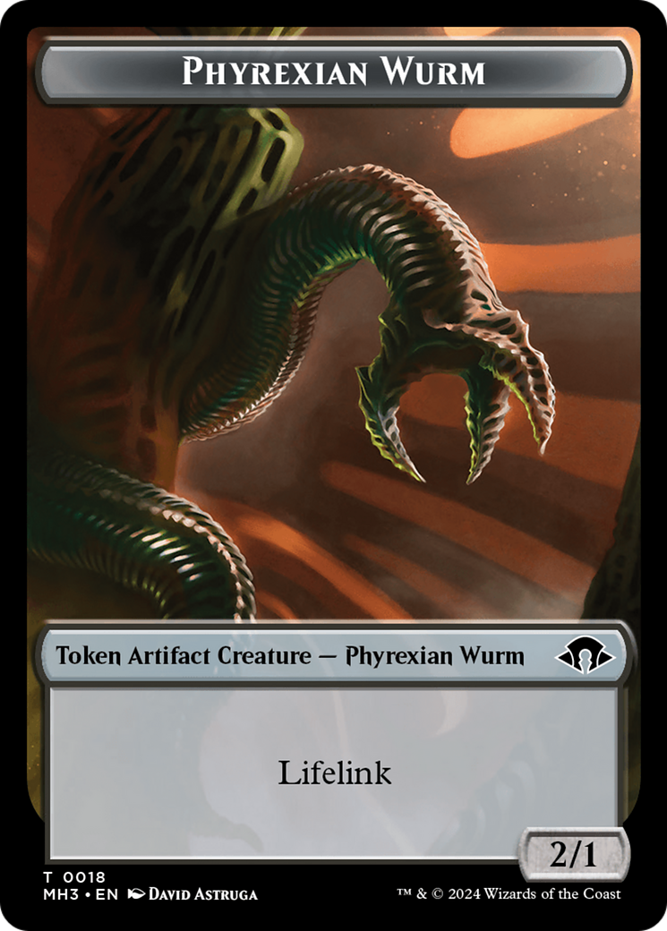 Phyrexian Wurm Token (0018) [Modern Horizons 3 Tokens] | Cracking-Singles