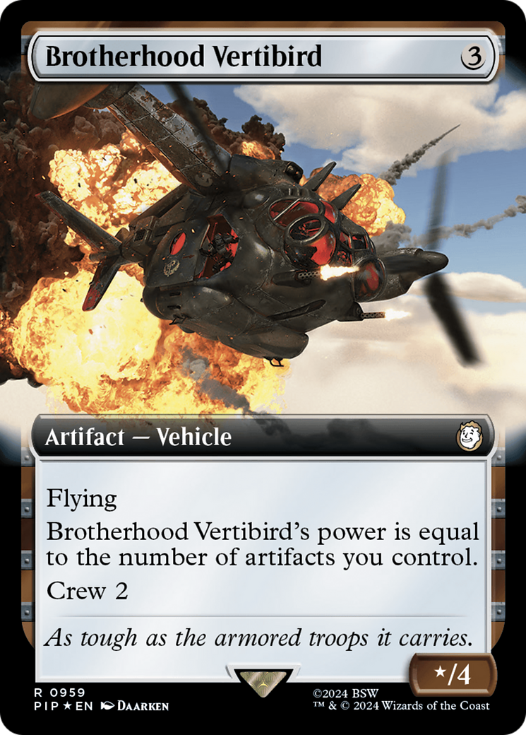 Brotherhood Vertibird (Extended Art) (Surge Foil) [Fallout] | Cracking-Singles