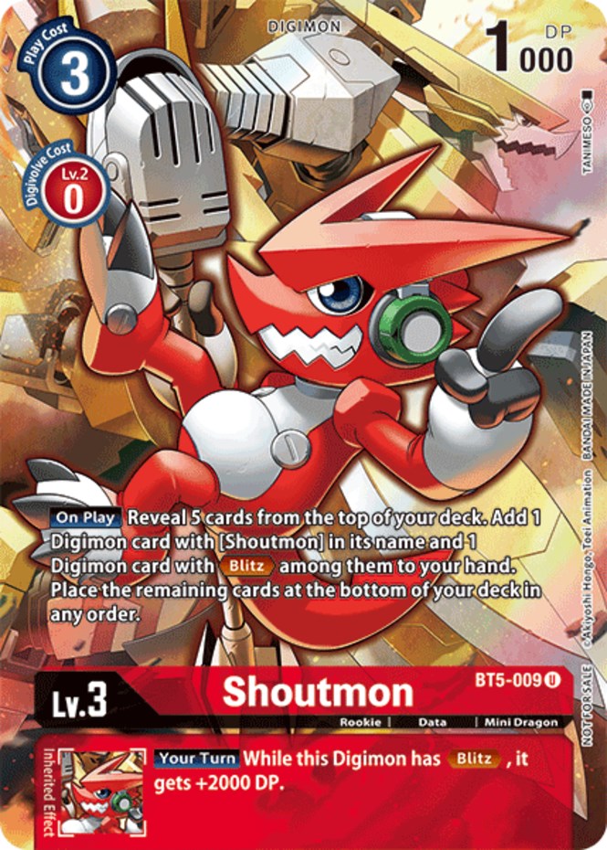 Shoutmon [BT5-009] (Tamer's Evolution Box 2) [Battle of Omni Promos] | Cracking-Singles