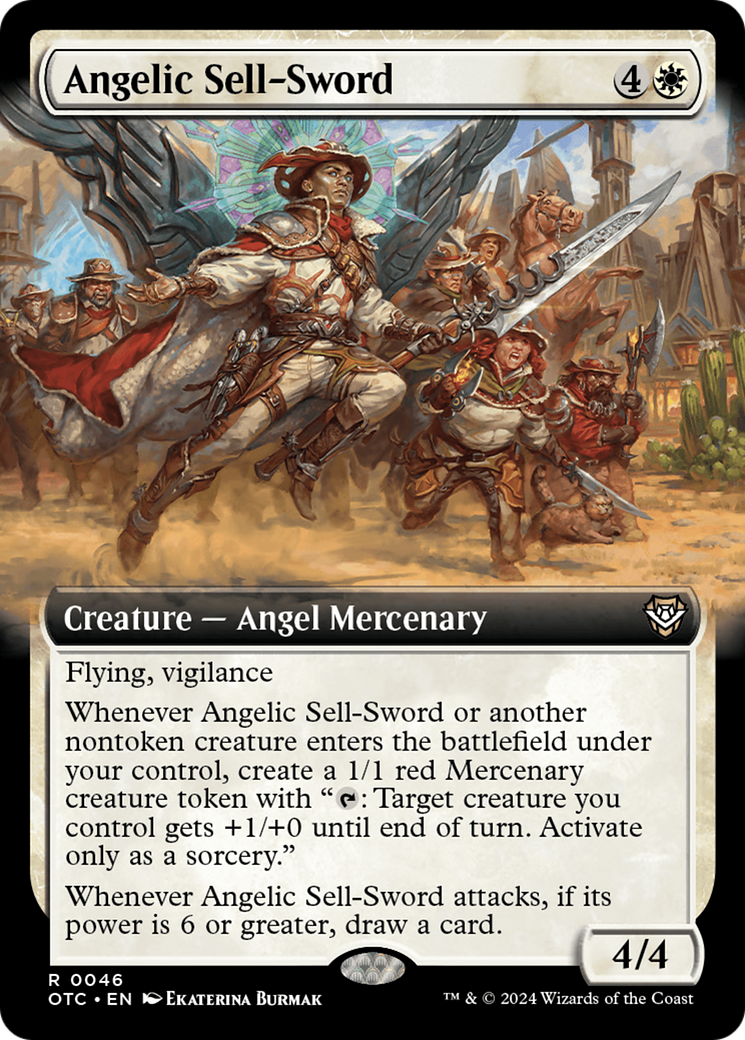 Angelic Sell-Sword (Extended Art) [Outlaws of Thunder Junction Commander] | Cracking-Singles