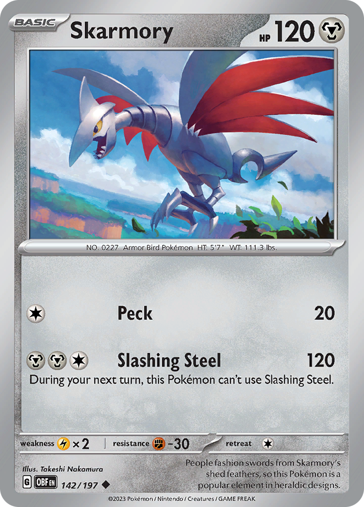 Skarmory (142/197) [Scarlet & Violet: Obsidian Flames] | Cracking-Singles