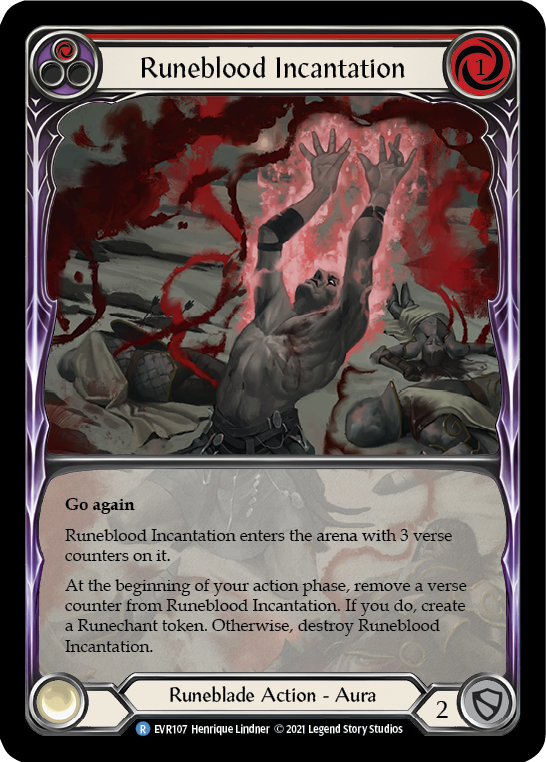 Runeblood Incantation (Red) [EVR107] (Everfest)  1st Edition Extended Art Rainbow Foil | Cracking-Singles