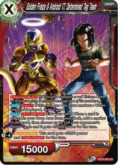 Golden Frieza & Android 17, Determined Tag Team (BT16-003) [Realm of the Gods] | Cracking-Singles