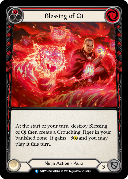 Blessing of Qi (Red) [DYN053] (Dynasty)  Rainbow Foil | Cracking-Singles