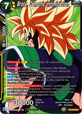 Broly, Demonic Intimidation (Broly Pack Vol. 3) (P-110) [Promotion Cards] | Cracking-Singles