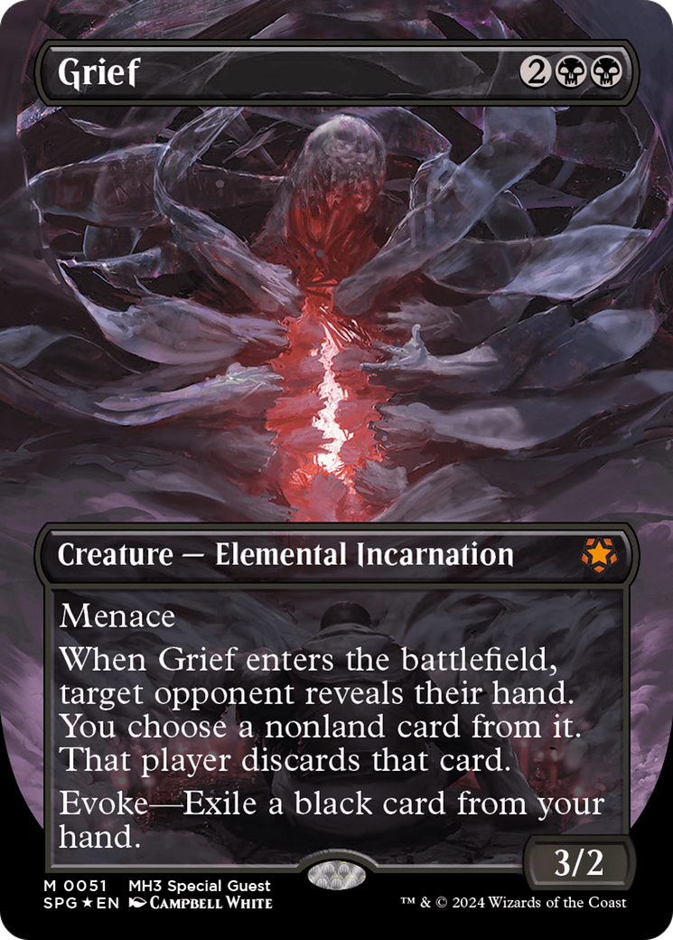 Grief (Borderless) (Textured Foil) [Modern Horizons 3 Special Guests] | Cracking-Singles