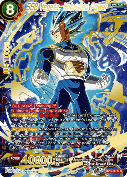 SSB Vegeta, Unbridled Power (BT16-147) [Realm of the Gods] | Cracking-Singles