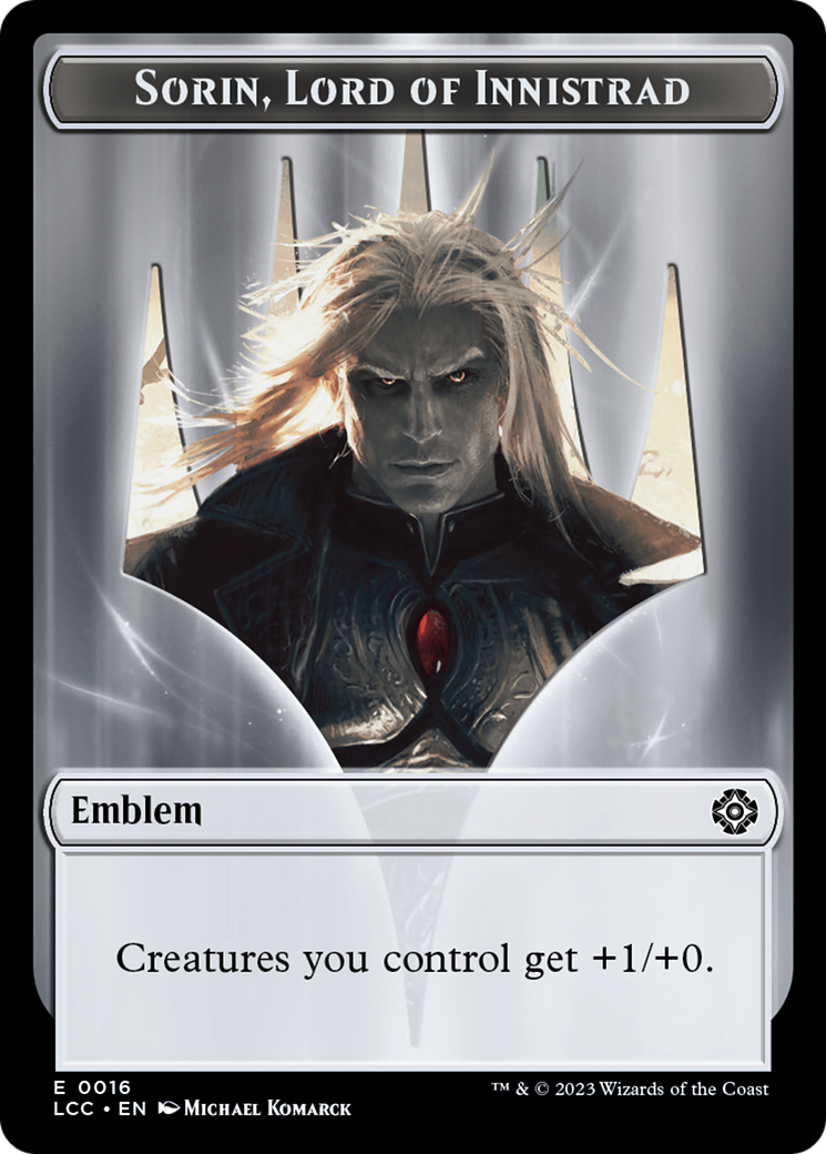 Emblem - Sorin, Lord of Innistrad // Vampire (0004) Double-Sided Token [The Lost Caverns of Ixalan Commander Tokens] | Cracking-Singles