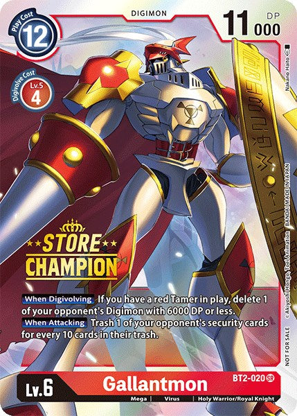 Gallantmon [BT2-020] (Store Champion) [Release Special Booster Promos] | Cracking-Singles