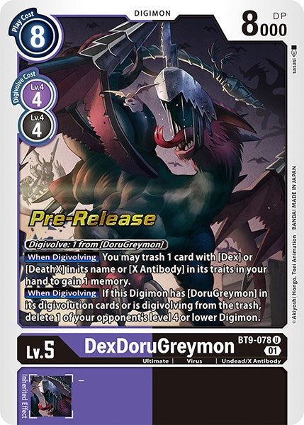 DexDoruGreymon [BT9-078] [X Record Pre-Release Promos] | Cracking-Singles