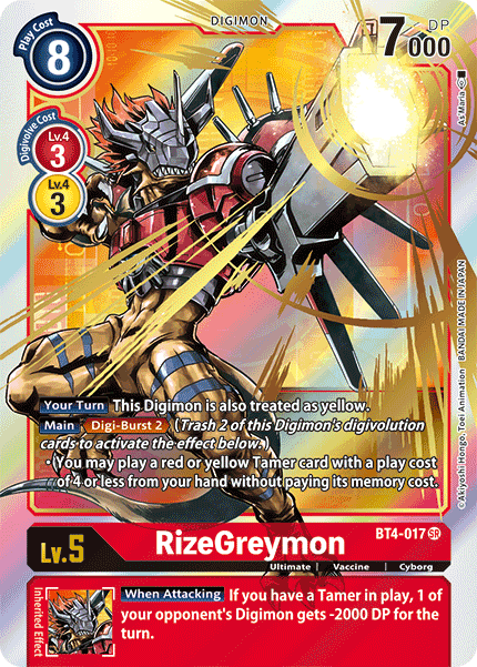 RizeGreymon [BT4-017] (Alternate Art) [Great Legend] | Cracking-Singles