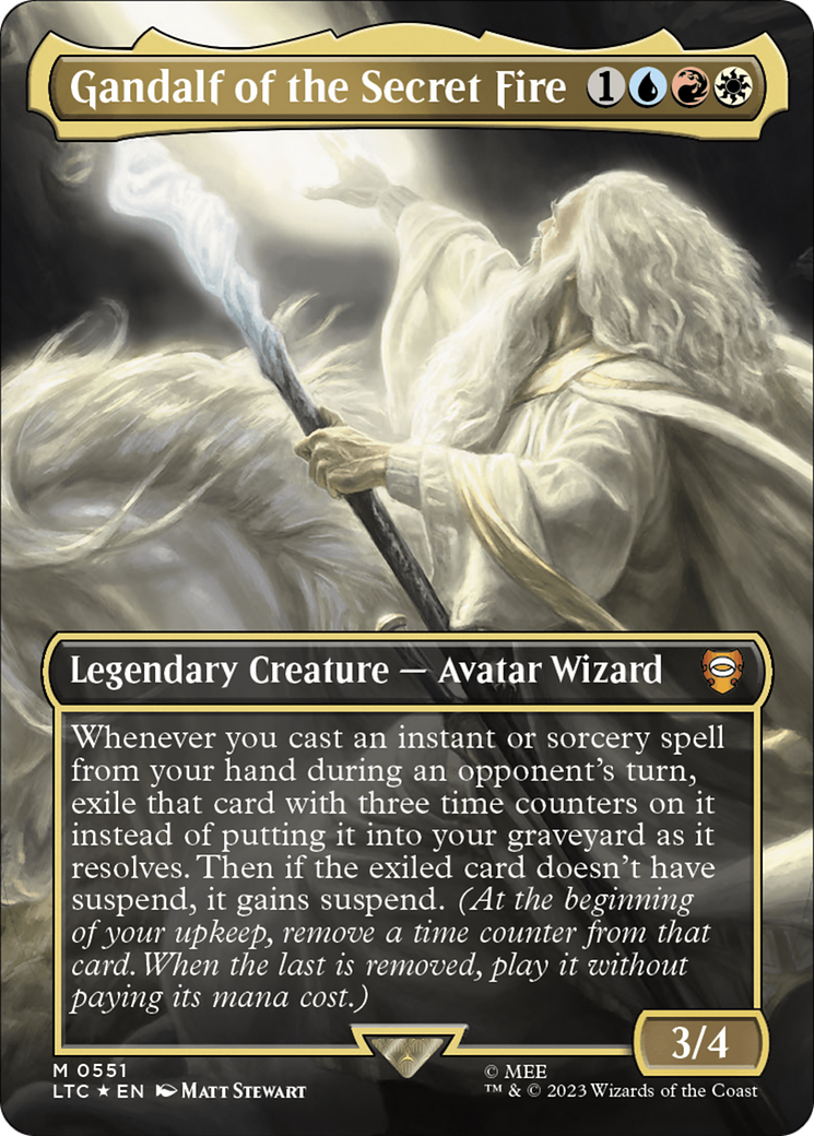 Gandalf of the Secret Fire (Borderless) (Surge Foil) [The Lord of the Rings: Tales of Middle-Earth Commander] | Cracking-Singles