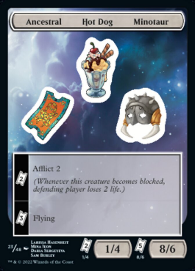 Ancestral Hot Dog Minotaur [Unfinity Stickers] | Cracking-Singles