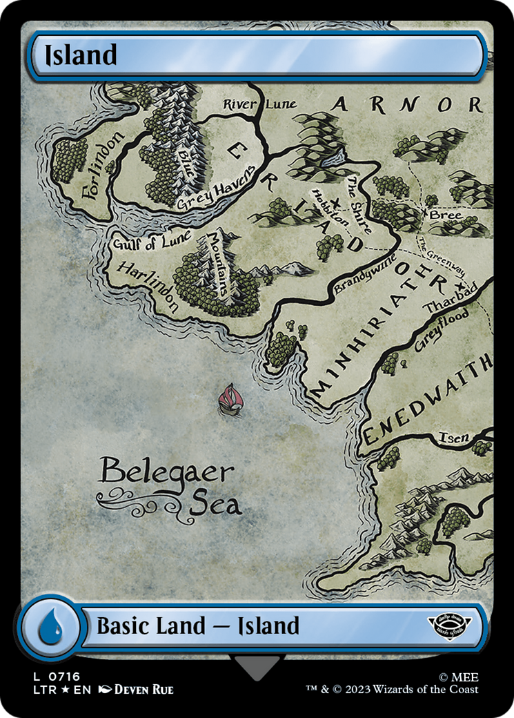 Island (0716) (Surge Foil) [The Lord of the Rings: Tales of Middle-Earth] | Cracking-Singles