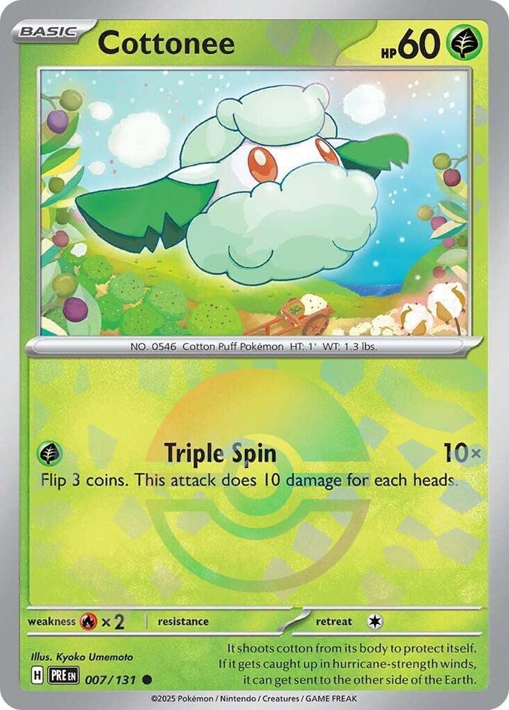 Cottonee (007/131) (Poke Ball Pattern) [Scarlet & Violet: Prismatic Evolutions] | Cracking-Singles