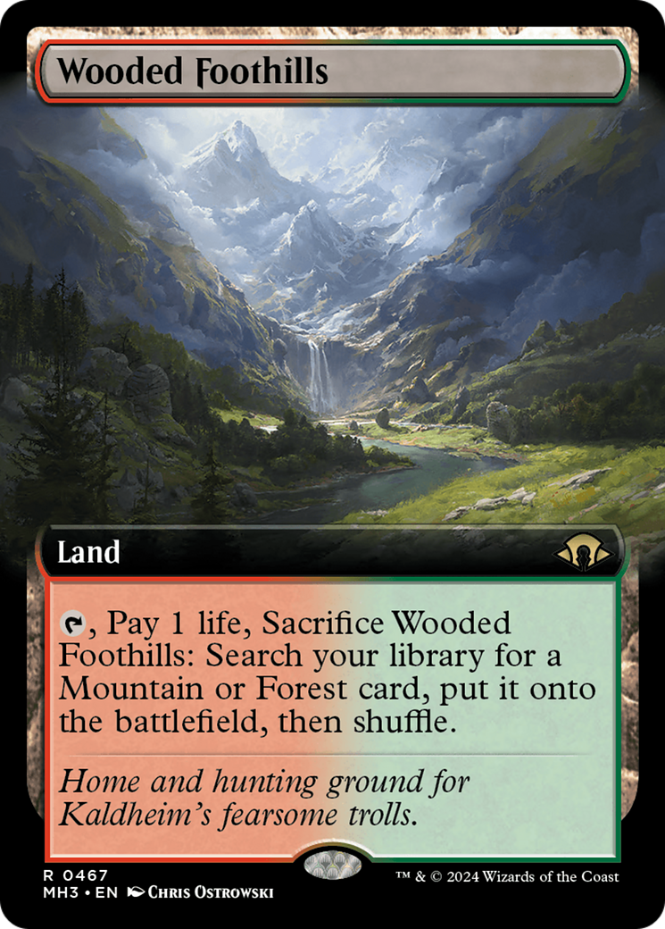 Wooded Foothills (Extended Art) [Modern Horizons 3] | Cracking-Singles