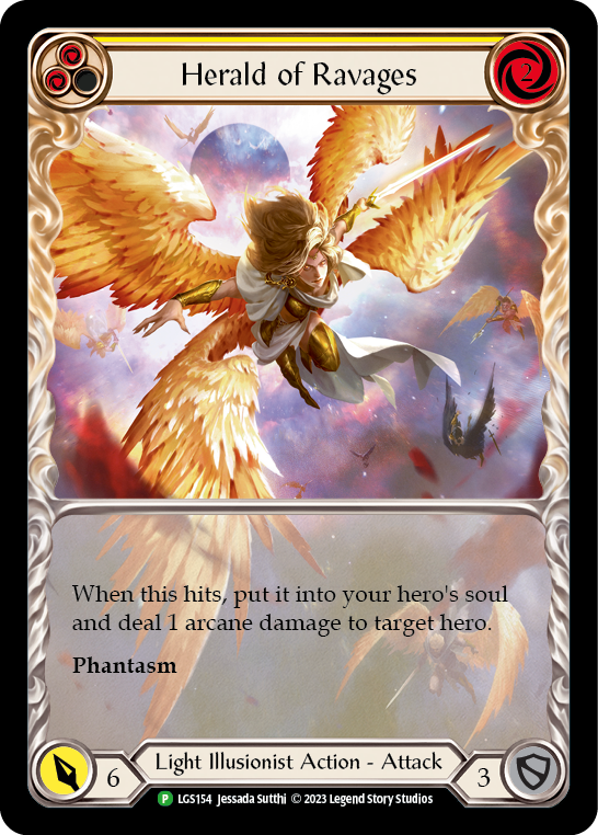 Herald of Ravages (Yellow) (Extended Art) [LGS154] (Promo)  Rainbow Foil | Cracking-Singles