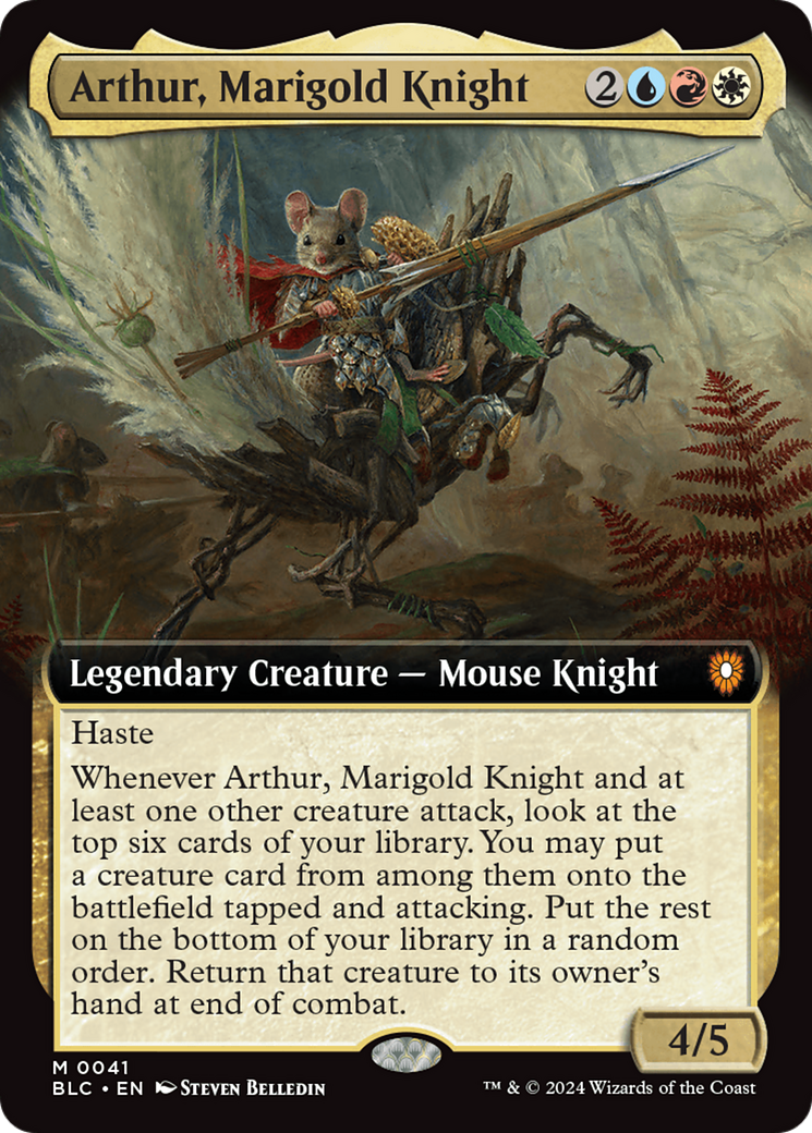 Arthur, Marigold Knight (Extended Art) [Bloomburrow Commander] | Cracking-Singles