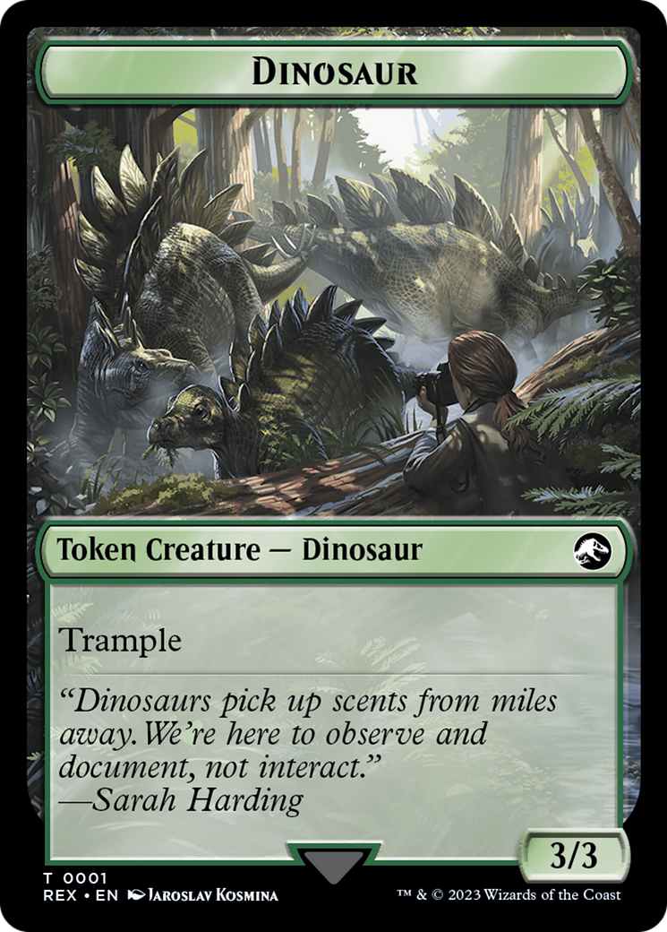 Treasure (0018) // Dinosaur (0001) Double-Sided Token [The Lost Caverns of Ixalan Tokens] | Cracking-Singles