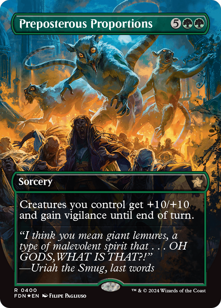 Preposterous Proportions (Borderless) (Mana Foil) [Foundations] | Cracking-Singles