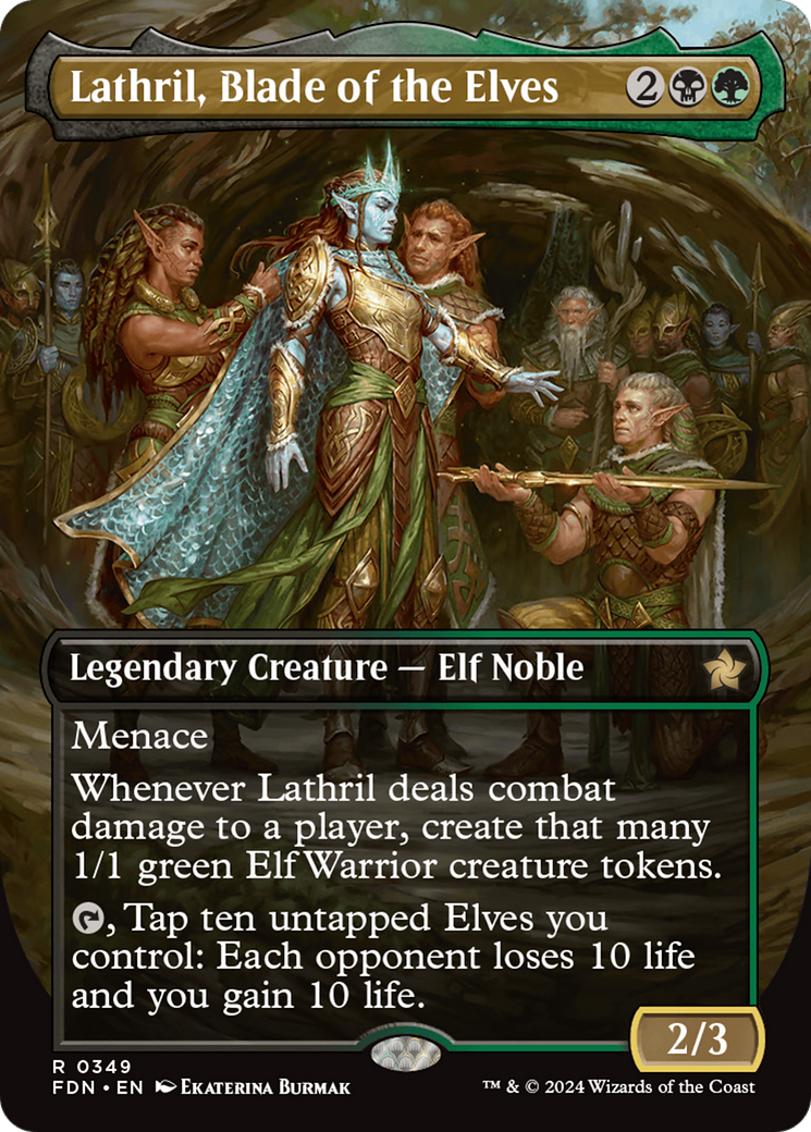 Lathril, Blade of the Elves (Borderless) [Foundations] | Cracking-Singles