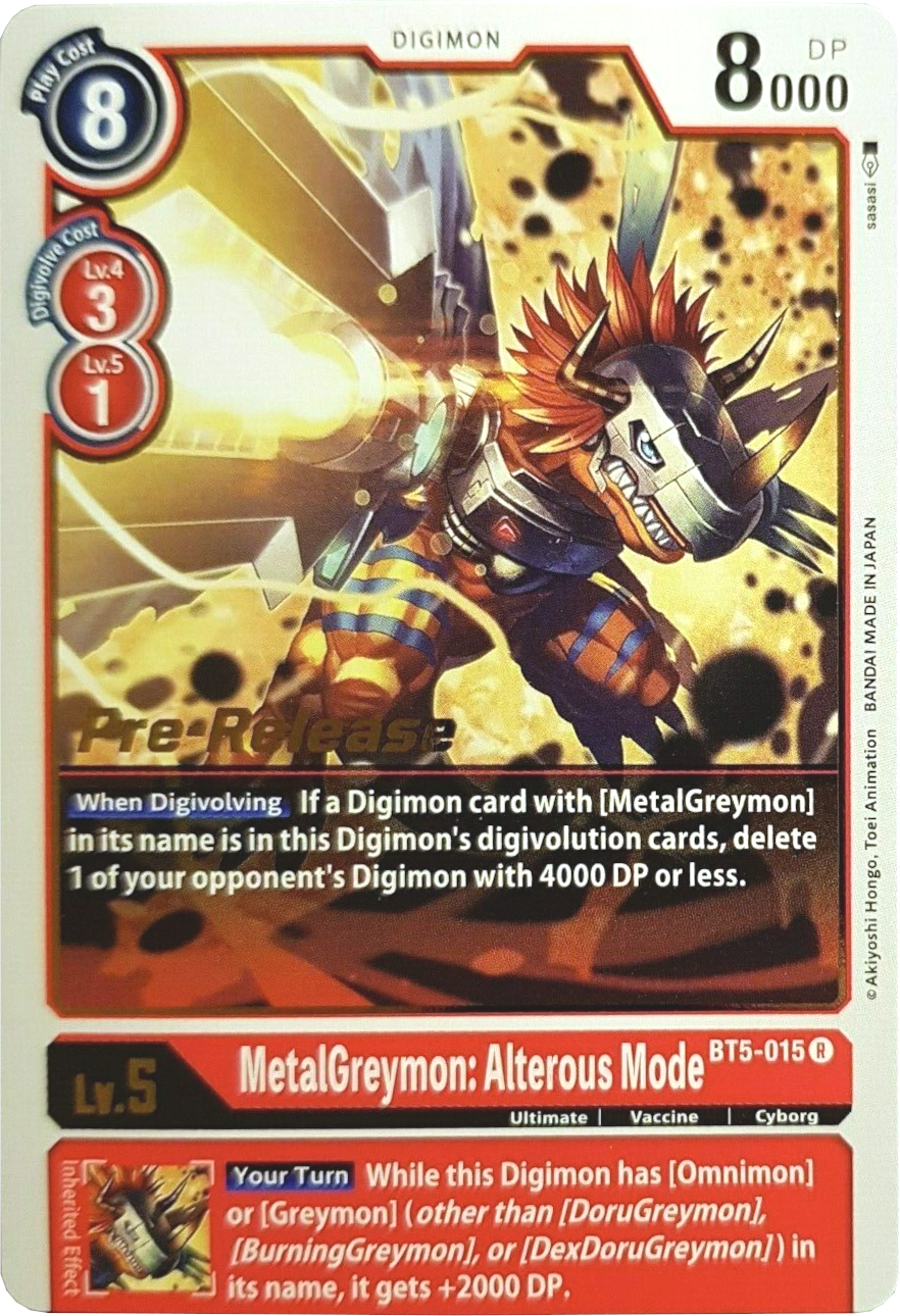 MetalGreymon: Alterous Mode [BT5-015] [Battle of Omni Pre-Release Promos] | Cracking-Singles