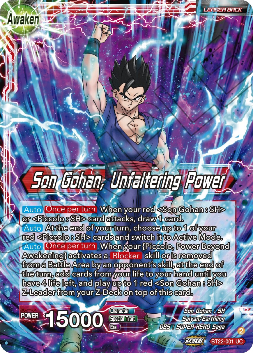 Son Gohan // Son Gohan, Unfaltering Power (BT22-001) [Critical Blow] | Cracking-Singles