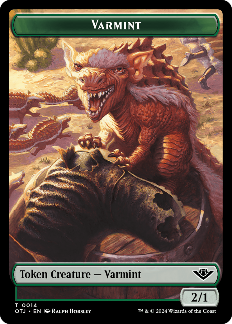 Treasure // Varmint Double-Sided Token [Outlaws of Thunder Junction Tokens] | Cracking-Singles