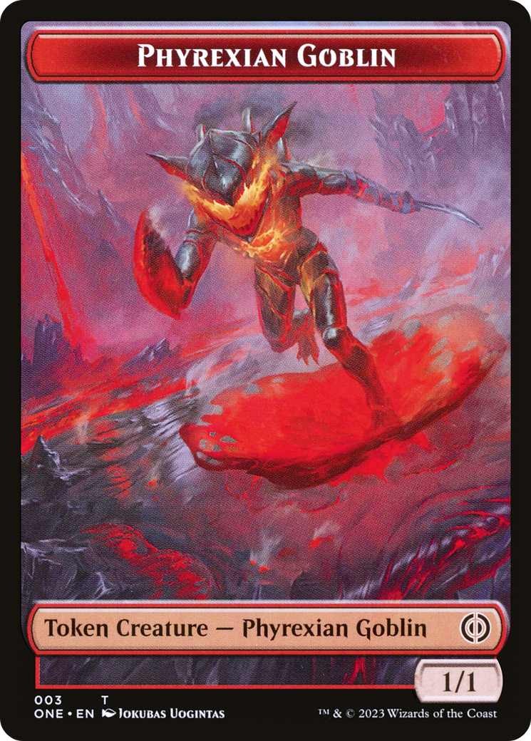 Phyrexian Goblin // Phyrexian Beast Double-Sided Token [Phyrexia: All Will Be One Tokens] | Cracking-Singles