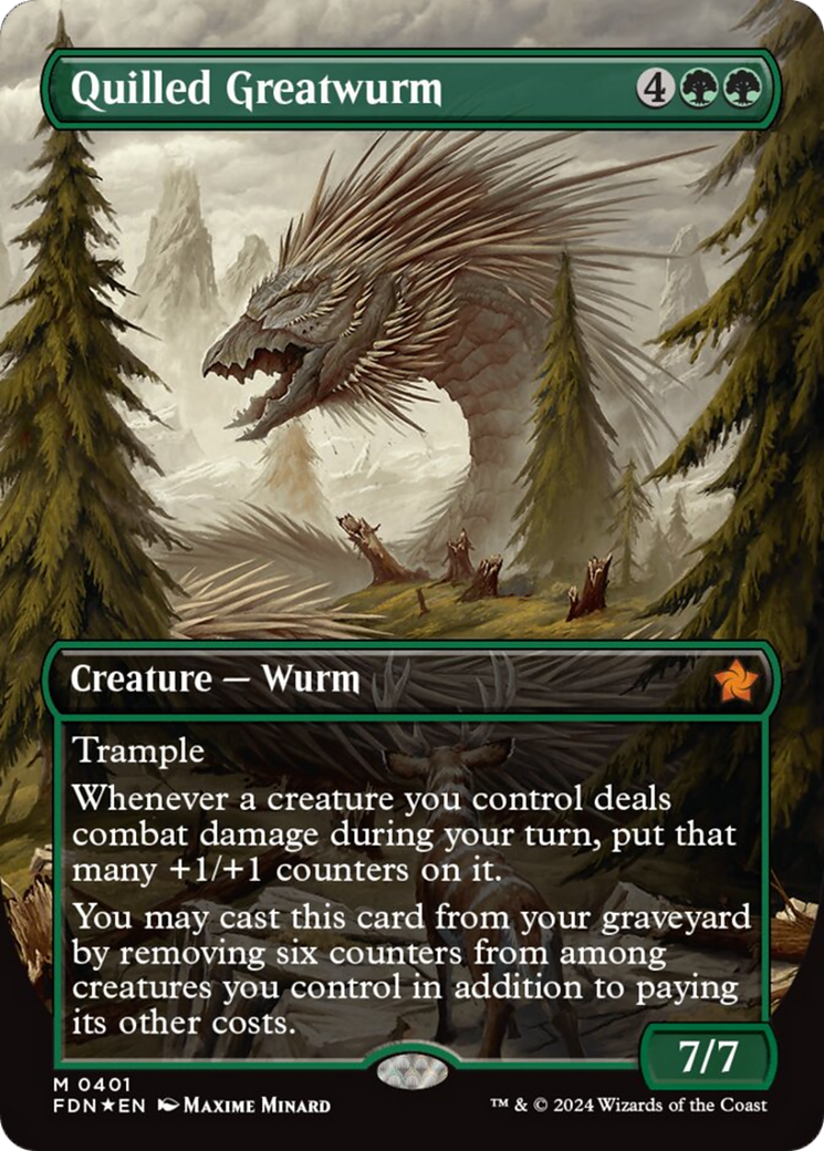 Quilled Greatwurm (Borderless) (Mana Foil) [Foundations] | Cracking-Singles