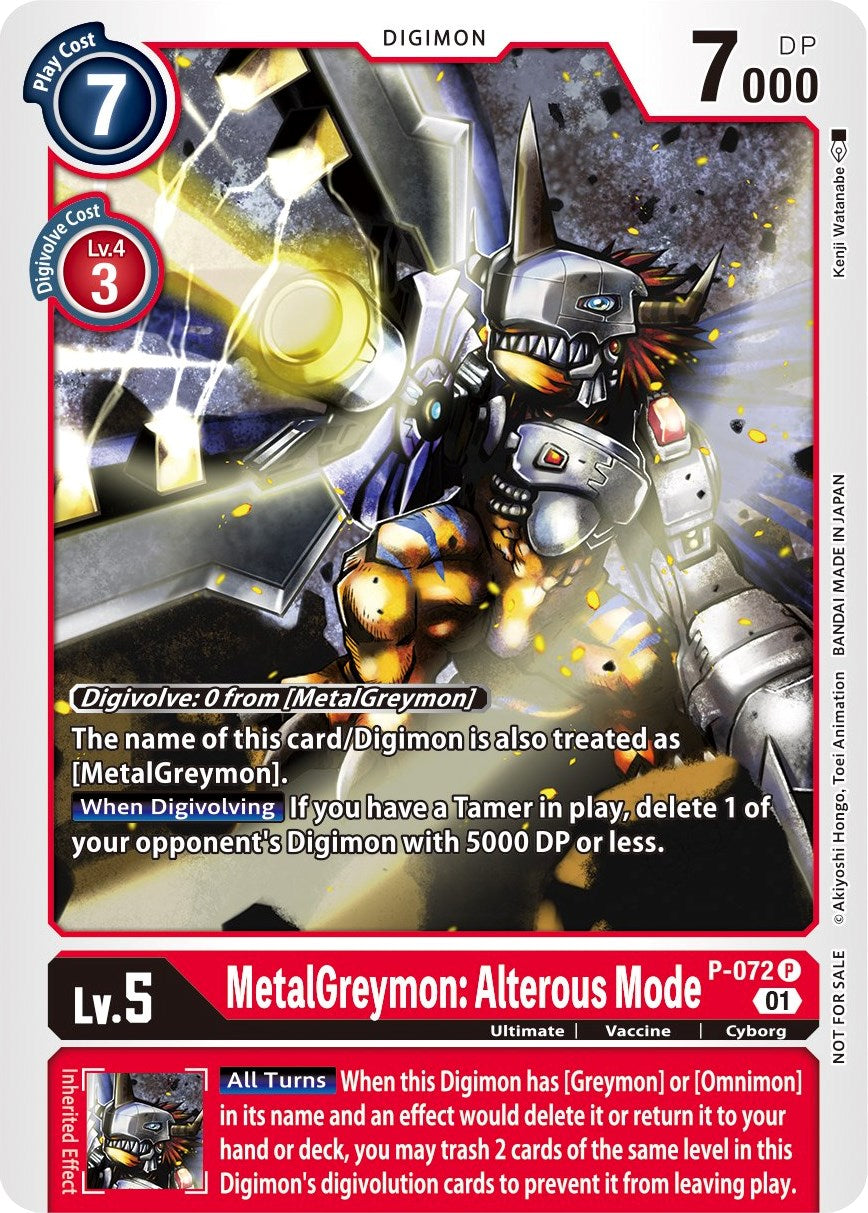 MetalGreymon: Alterous Mode [P-072] (Update Pack) [Promotional Cards] | Cracking-Singles