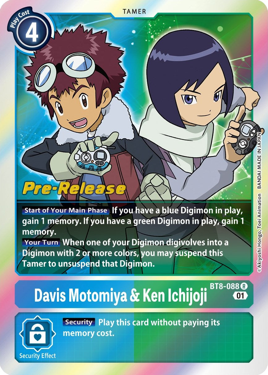 Davis Motomiya & Ken Ichijoji [BT8-088] [New Awakening Pre-Release Cards] | Cracking-Singles